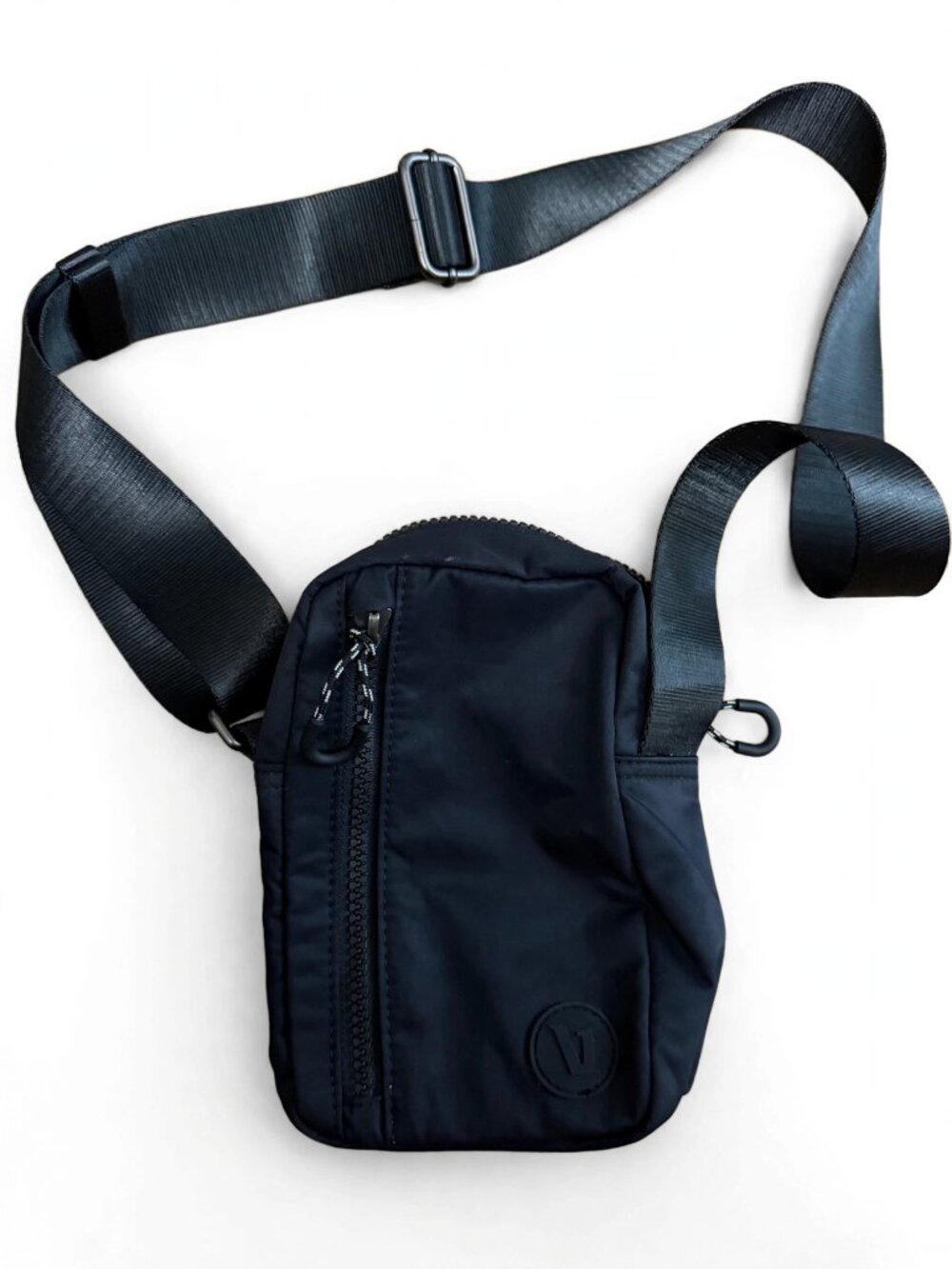 Vuori All Around Crossbody Bag Black Nylon Adjustable Strap Travel Festival